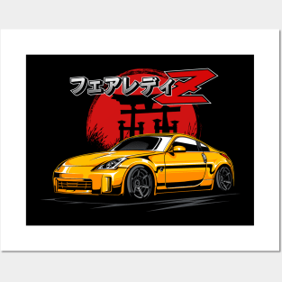 Fairlady 350z yellow Posters and Art